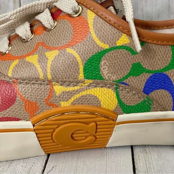 COACH Citysole Skate Pride Collection Rainbow Signature Canvas Low Top Sneakers - Picture 7 of 11
